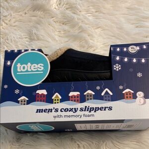 Totes Men's Black Cozy Slippers size XL 11-12 brand new